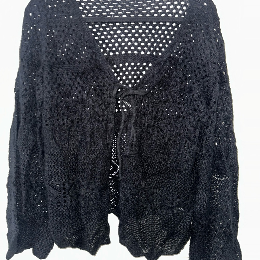Elegant Black Crochet Sweater